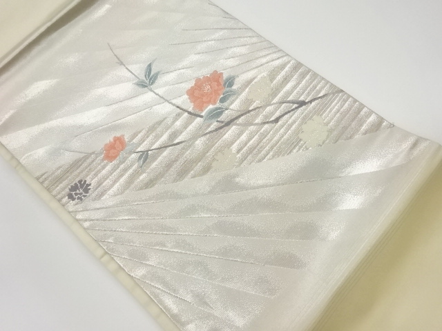 JAPANESE KIMONO / VINTAGE NAGOYA OBI / WOVEN CAMELLIA
